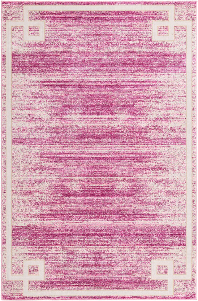 Pink 5' 3 x 8' Jill Zarin Uptown Rectangle Area Rug 70% Polypropylene & 30% Polyester Contemporary Carpet for Living, Dining, Office, Bedroom for Sale at Rug Engine