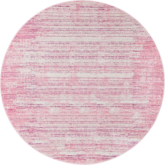 Pink 7' 10 x 7' 10 Jill Zarin Uptown Round Area Rug 70% Polypropylene & 30% Polyester Contemporary Carpet for Living, Dining, Office, Bedroom for Sale at Rug Engine