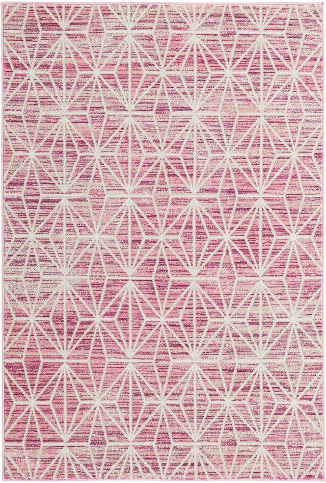 Pink 4' 1 x 6' 1 Jill Zarin Uptown Rectangle Area Rug 70% Polypropylene & 30% Polyester Contemporary Carpet for Living, Dining, Office, Bedroom for Sale at Rug Engine