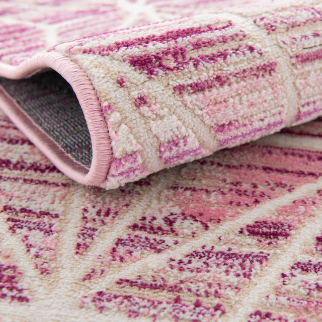 Pink 3' 1 x 3' 1 Jill Zarin Uptown Round Area Rug 70% Polypropylene & 30% Polyester Contemporary Carpet for Living, Dining, Office, Bedroom for Sale at Rug Engine