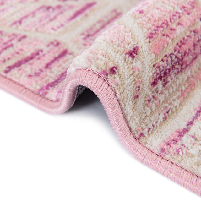 Pink 3' 1 x 3' 1 Jill Zarin Uptown Round Area Rug 70% Polypropylene & 30% Polyester Contemporary Carpet for Living, Dining, Office, Bedroom for Sale at Rug Engine
