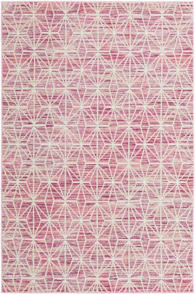 Pink 5' 3 x 8' Jill Zarin Uptown Rectangle Area Rug 70% Polypropylene & 30% Polyester Contemporary Carpet for Living, Dining, Office, Bedroom for Sale at Rug Engine