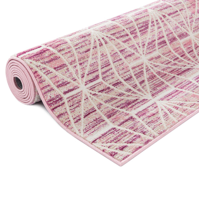 Pink 2' 7 x 13' 11 Jill Zarin Uptown Runner Area Rug 70% Polypropylene & 30% Polyester Contemporary Carpet for Living, Dining, Office, Bedroom for Sale at Rug Engine