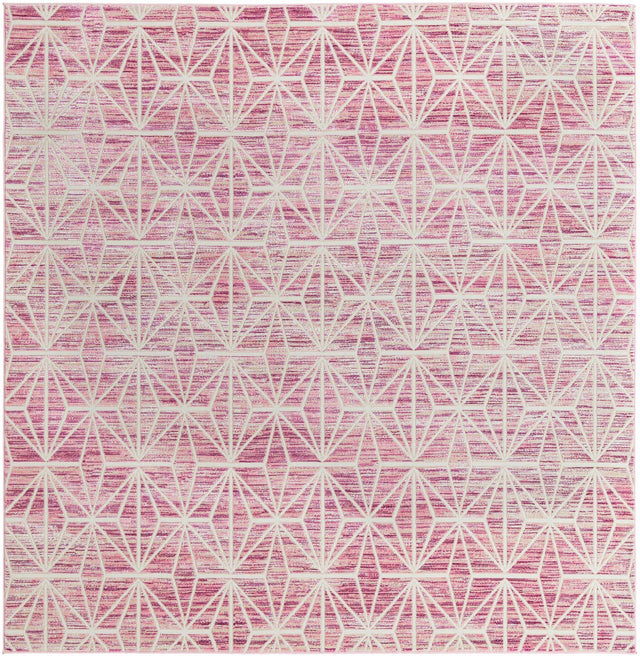 Pink 7' 10 x 7' 10 Jill Zarin Uptown Square Area Rug 70% Polypropylene & 30% Polyester Contemporary Carpet for Living, Dining, Office, Bedroom for Sale at Rug Engine