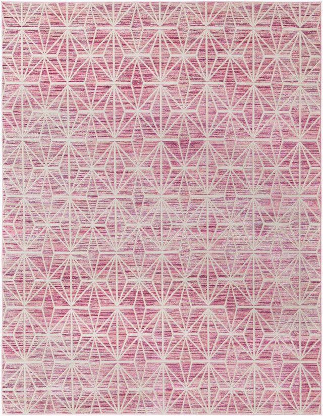 Pink 7' 10 x 10' Jill Zarin Uptown Rectangle Area Rug 70% Polypropylene & 30% Polyester Contemporary Carpet for Living, Dining, Office, Bedroom for Sale at Rug Engine