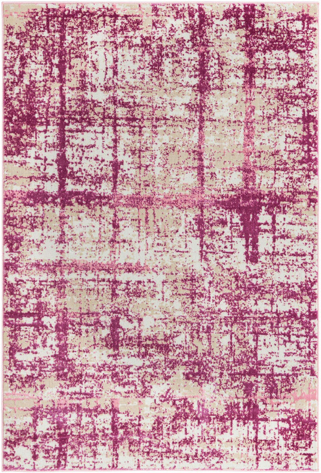 Pink 4' 1 x 6' 1 Jill Zarin Uptown Rectangle Area Rug 70% Polypropylene & 30% Polyester Contemporary Carpet for Living, Dining, Office, Bedroom for Sale at Rug Engine