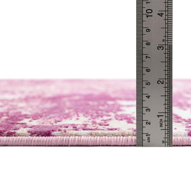 Pink 5' 3 x 5' 3 Jill Zarin Uptown Round Area Rug 70% Polypropylene & 30% Polyester Contemporary Carpet for Living, Dining, Office, Bedroom for Sale at Rug Engine