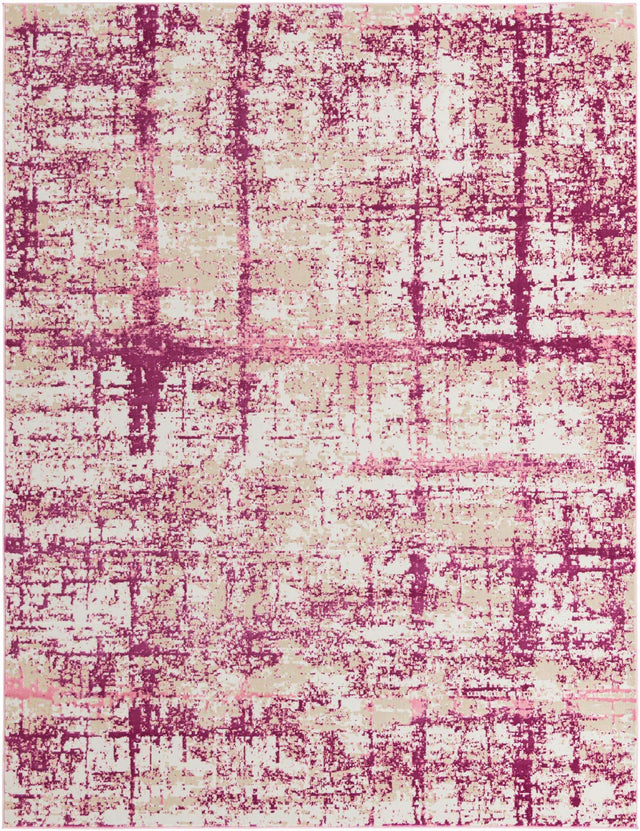 Pink 7' 10 x 10' Jill Zarin Uptown Rectangle Area Rug 70% Polypropylene & 30% Polyester Contemporary Carpet for Living, Dining, Office, Bedroom for Sale at Rug Engine