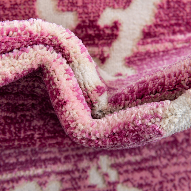 Pink 3' 1 x 3' 1 Jill Zarin Uptown Round Area Rug 70% Polypropylene & 30% Polyester Contemporary Carpet for Living, Dining, Office, Bedroom for Sale at Rug Engine