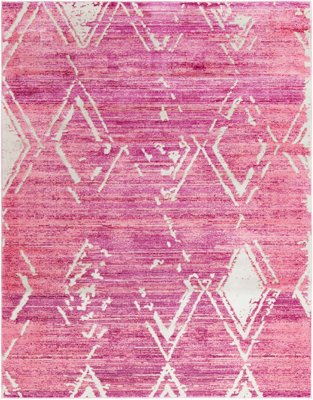 Pink 7' 10 x 10' Jill Zarin Uptown Rectangle Area Rug 70% Polypropylene & 30% Polyester Contemporary Carpet for Living, Dining, Office, Bedroom for Sale at Rug Engine