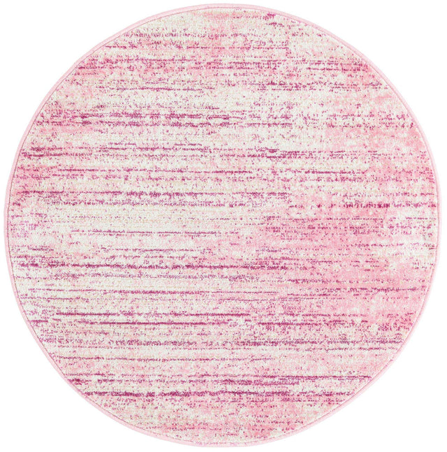 Pink 3' 1 x 3' 1 Jill Zarin Uptown Round Area Rug 70% Polypropylene & 30% Polyester Contemporary Carpet for Living, Dining, Office, Bedroom for Sale at Rug Engine