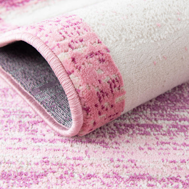 Pink 5' 3 x 5' 3 Jill Zarin Uptown Round Area Rug 70% Polypropylene & 30% Polyester Contemporary Carpet for Living, Dining, Office, Bedroom for Sale at Rug Engine