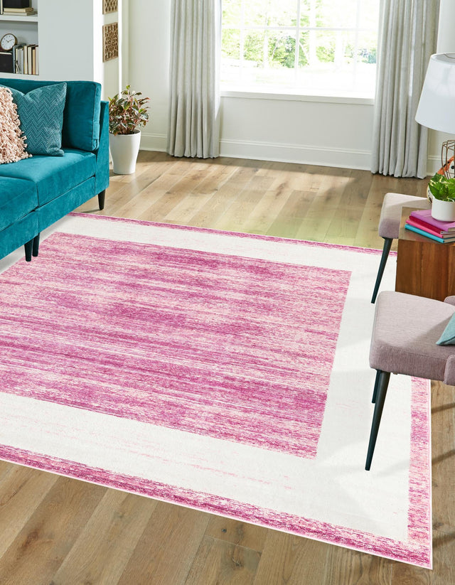 Pink 7' 10 x 7' 10 Jill Zarin Uptown Square Area Rug 70% Polypropylene & 30% Polyester Contemporary Carpet for Living, Dining, Office, Bedroom for Sale at Rug Engine