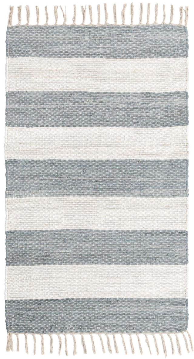 Gray 3' 1 x 5' 1 Chindi Rag Rectangle Area Rug 100% Cotton All Natural Eco-Friendly Carpet Mat Decor for Homes for Sale at Rug Engine