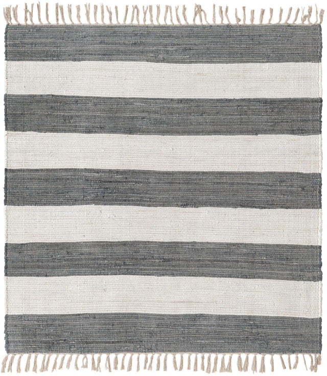 Gray 5' 1 x 5' 1 Chindi Rag Square Area Rug 100% Cotton All Natural Eco-Friendly Carpet Mat Decor for Homes for Sale at Rug Engine