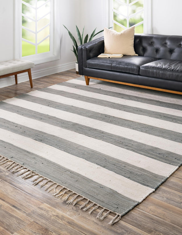 Gray 10' x 10' Chindi Rag Square Area Rug 100% Cotton All Natural Eco-Friendly Carpet Mat Decor for Homes for Sale at Rug Engine