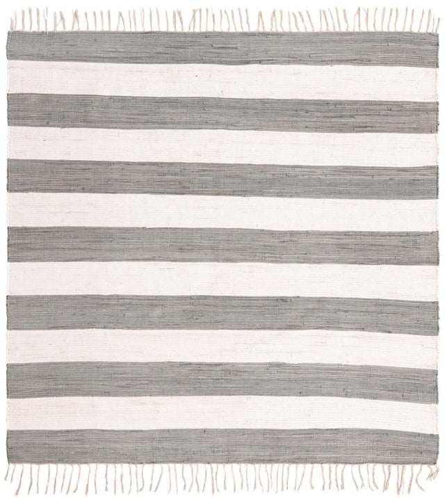 Gray 7' 10 x 7' 10 Chindi Rag Square Area Rug 100% Cotton All Natural Eco-Friendly Carpet Mat Decor for Homes for Sale at Rug Engine
