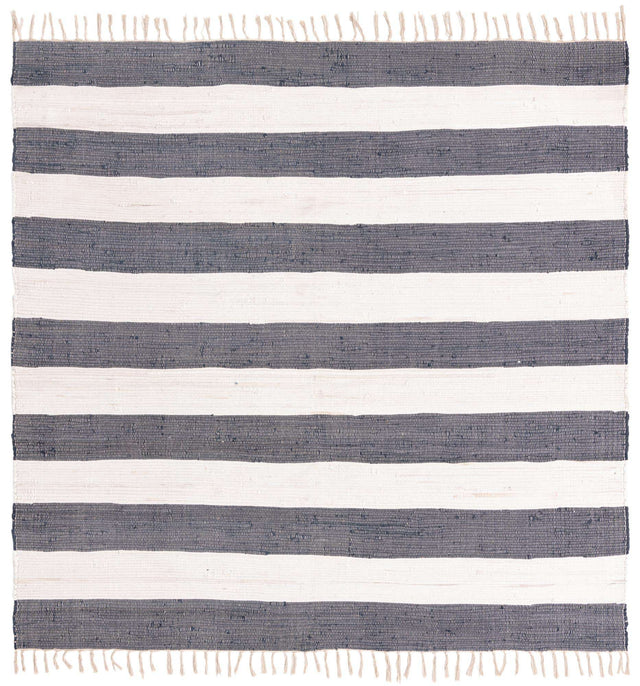 Navy Blue 10' x 10' Chindi Rag Square Area Rug 100% Cotton All Natural Eco-Friendly Carpet Mat Decor for Homes for Sale at Rug Engine