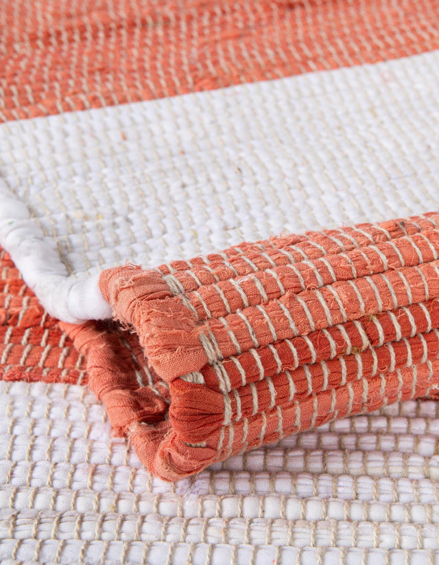 Coral and Ivory 2' 2 x 8' Chindi Rag Runner Area Rug 100% Cotton All Natural Eco-Friendly Carpet Mat Decor for Homes for Sale at Rug Engine