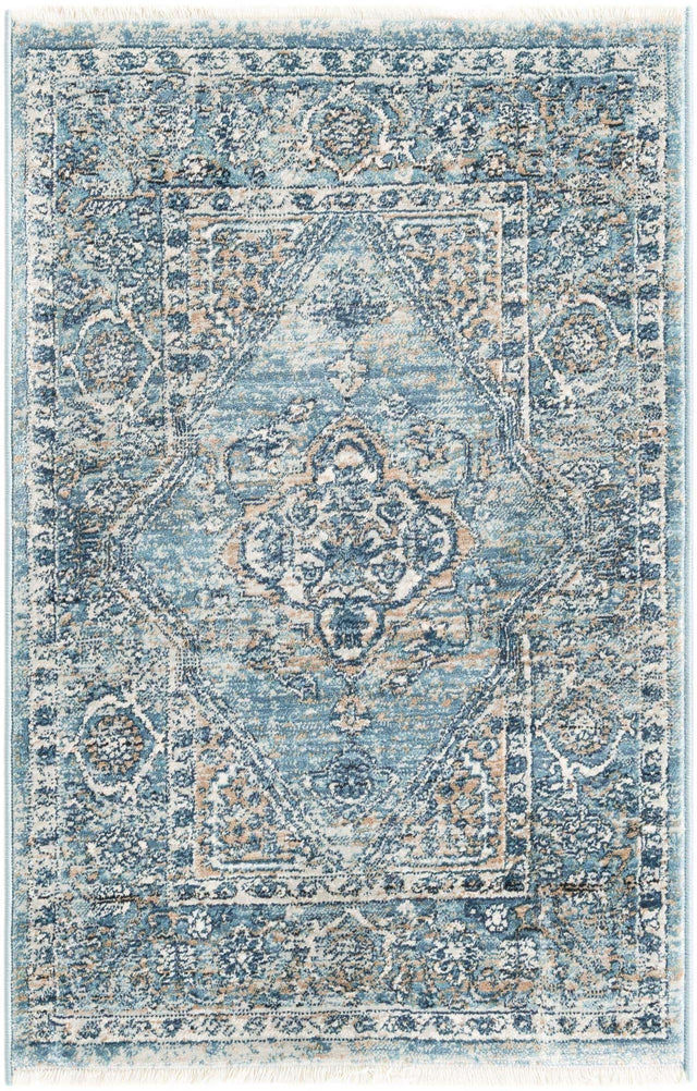 Blue 2' x 3' 1 Newport Rectangle Area Rug 100% Polypropylene Traditional Distressed Classic Contemporary Carpet for Home Decor for Sale at Rug Engine