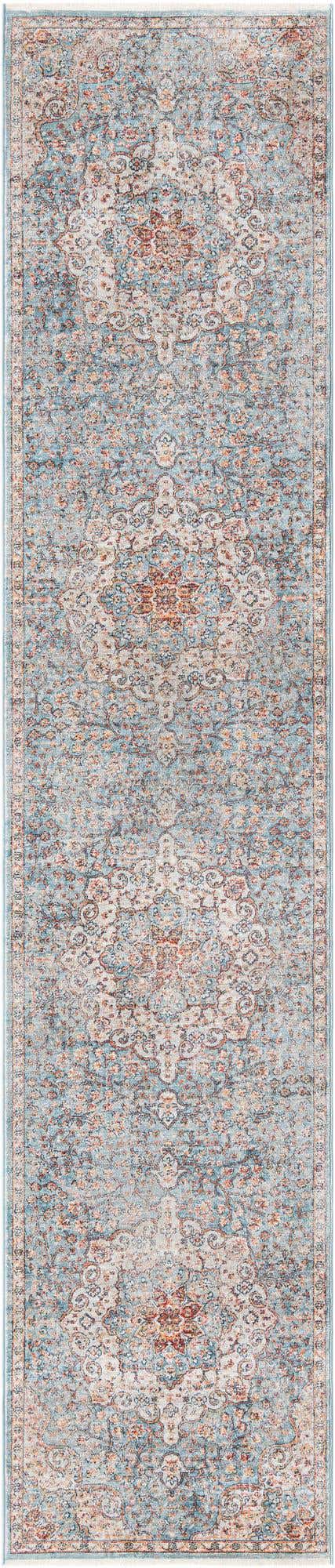Blue 2' 7 x 13' 1 Newport Runner Area Rug 100% Polypropylene Traditional Distressed Classic Contemporary Carpet for Home Decor for Sale at Rug Engine