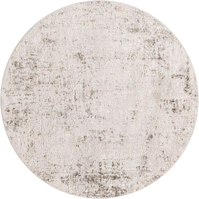 Gray 7' 1 x 7' 1 Caspian Round Area Rug 60% Polypropylene & 40% Polyester With Cotton Backing Modern Chic Carpet for Home Interior Design Decorating for Sale at Rug Engine