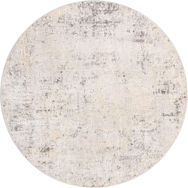 Gray 7' 10 x 7' 10 Caspian Round Area Rug 60% Polypropylene & 40% Polyester With Cotton Backing Modern Chic Carpet for Home Interior Design Decorating for Sale at Rug Engine