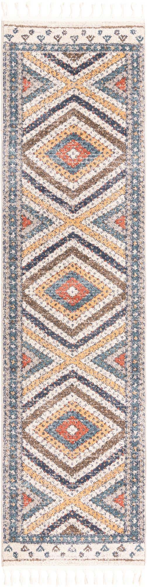 Blue 2' 7 x 10' Aramis Runner Area Rug Polypropylene With Cotton Backing Easy Clean Living Room Bedroom Dining Office Carpet for Sale at Rug Engine