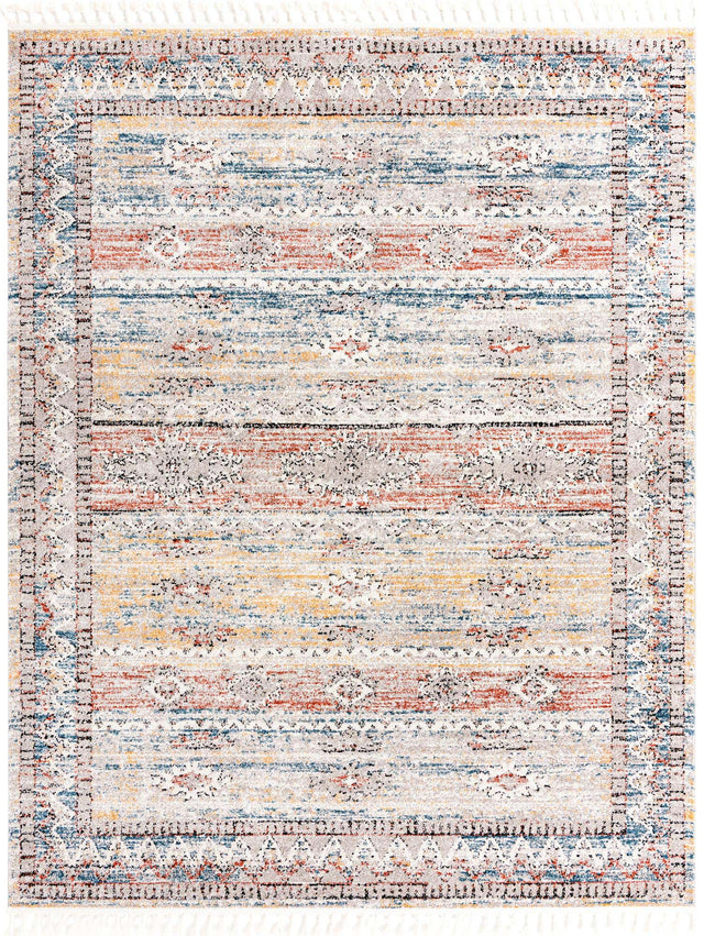 Multicolor 7' 1 x 10' Aramis Rectangle Area Rug Polypropylene With Cotton Backing Easy Clean Living Room Bedroom Dining Office Carpet for Sale at Rug Engine