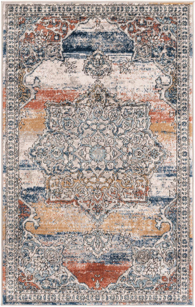 Multicolor 3' 3 x 5' 3 Nyla Rectangle Area Rug 100% Polypropylene Traditional Classic Carpet for Living Room, Kitchen, Bedroom, Dining, Office for Sale at Rug Engine