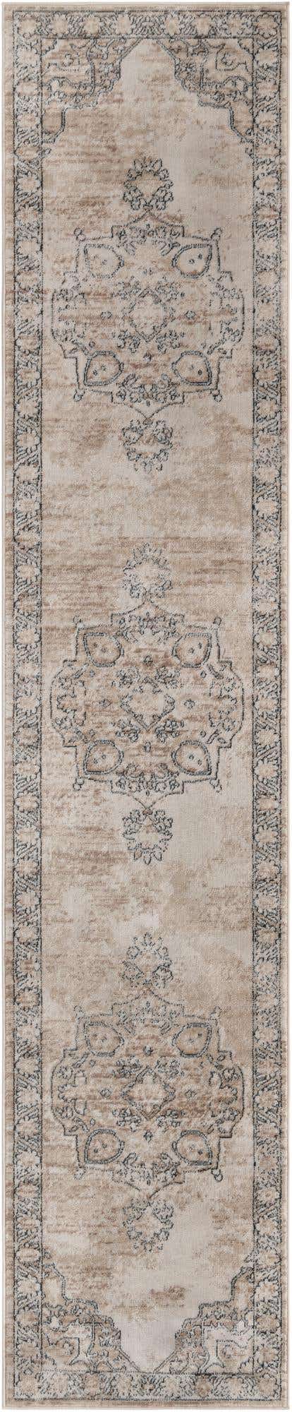 Ivory 2' 7 x 13' 1 Portland Runner Area Rug 85% Polypropylene & 15% Polyester Vintage Distressed Traditional Carpet for Home Decor for Sale at Rug Engine