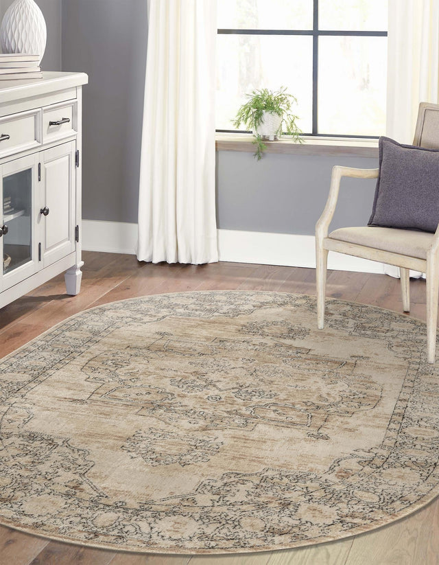 Ivory 3' 1 x 5' 3 Portland Oval Area Rug 85% Polypropylene & 15% Polyester Vintage Distressed Traditional Carpet for Home Decor for Sale at Rug Engine