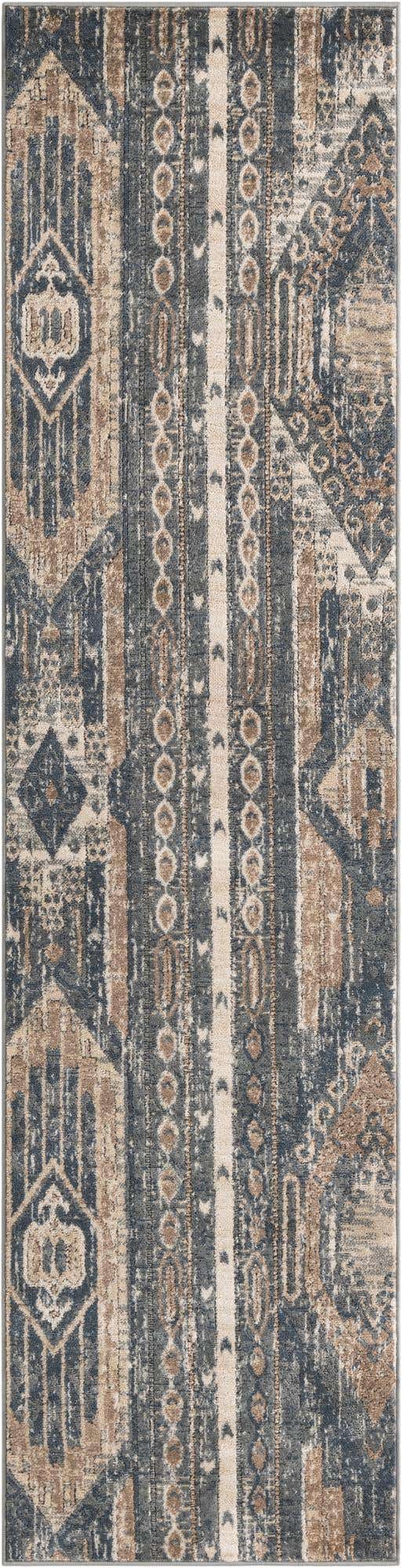 Navy Blue 2' 7 x 10' Portland Runner Area Rug 85% Polypropylene & 15% Polyester Vintage Distressed Traditional Carpet for Home Decor for Sale at Rug Engine