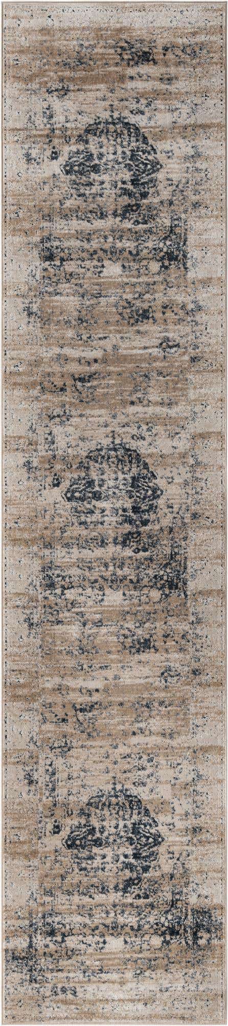 Dark Blue 2' 7 x 12' Chateau Runner Area Rug 85% Polypropylene & 15% Chenille With Cotton Backing Traditional Vintage Distressed Carpet for Classical Interior Design Decorating for Sale at Rug Engine