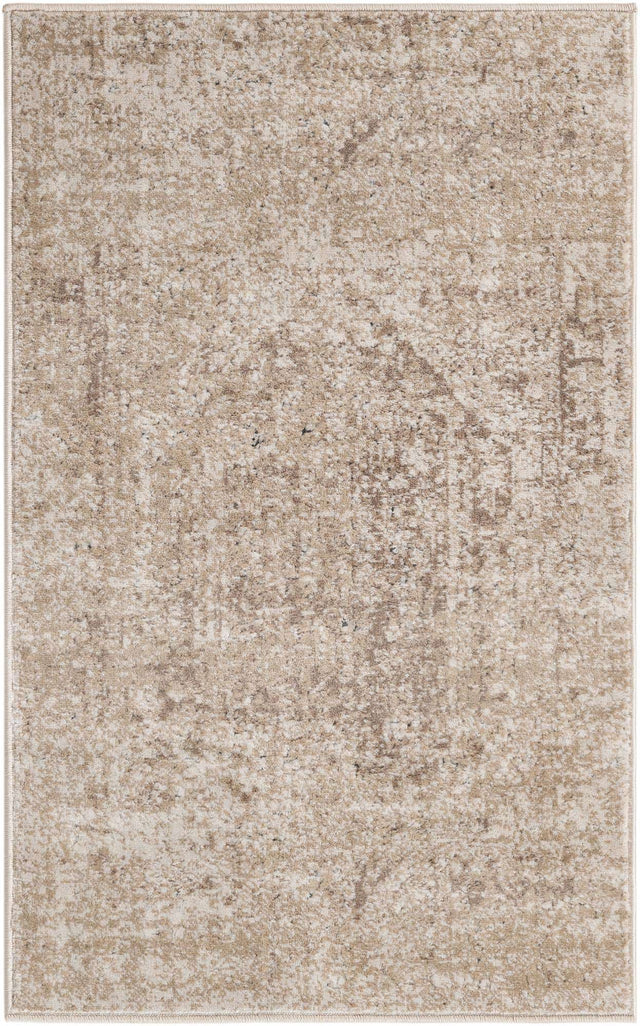 Beige 2' x 3' 1 Chateau Rectangle Area Rug 85% Polypropylene & 15% Chenille With Cotton Backing Traditional Vintage Distressed Carpet for Classical Interior Design Decorating for Sale at Rug Engine