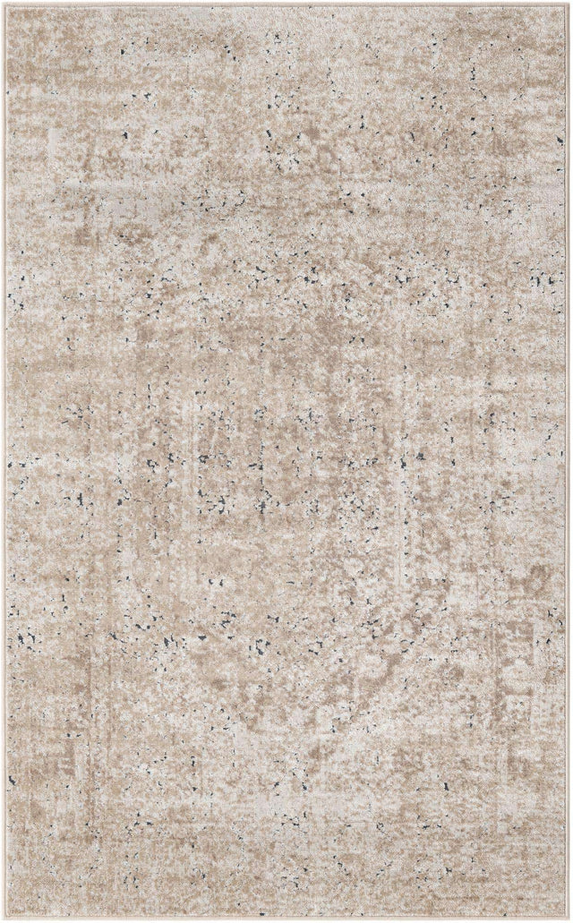Beige 3' 1 x 5' 3 Chateau Rectangle Area Rug 85% Polypropylene & 15% Chenille With Cotton Backing Traditional Vintage Distressed Carpet for Classical Interior Design Decorating for Sale at Rug Engine