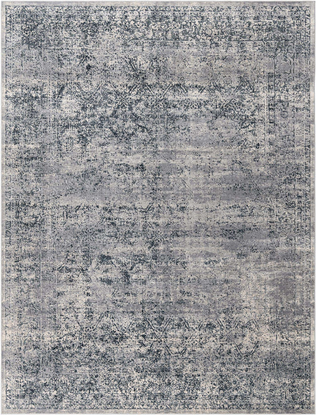 Blue Gray 10' x 13' 1 Chateau Rectangle Area Rug 85% Polypropylene & 15% Chenille With Cotton Backing Traditional Vintage Distressed Carpet for Classical Interior Design Decorating for Sale at Rug Engine