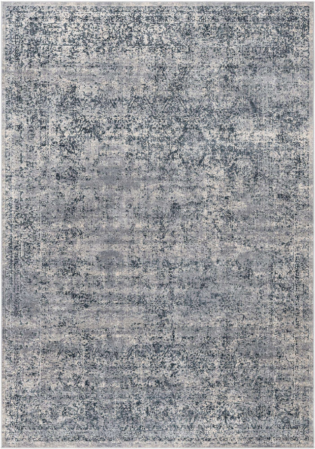 Blue Gray 7' 1 x 10' Chateau Rectangle Area Rug 85% Polypropylene & 15% Chenille With Cotton Backing Traditional Vintage Distressed Carpet for Classical Interior Design Decorating for Sale at Rug Engine