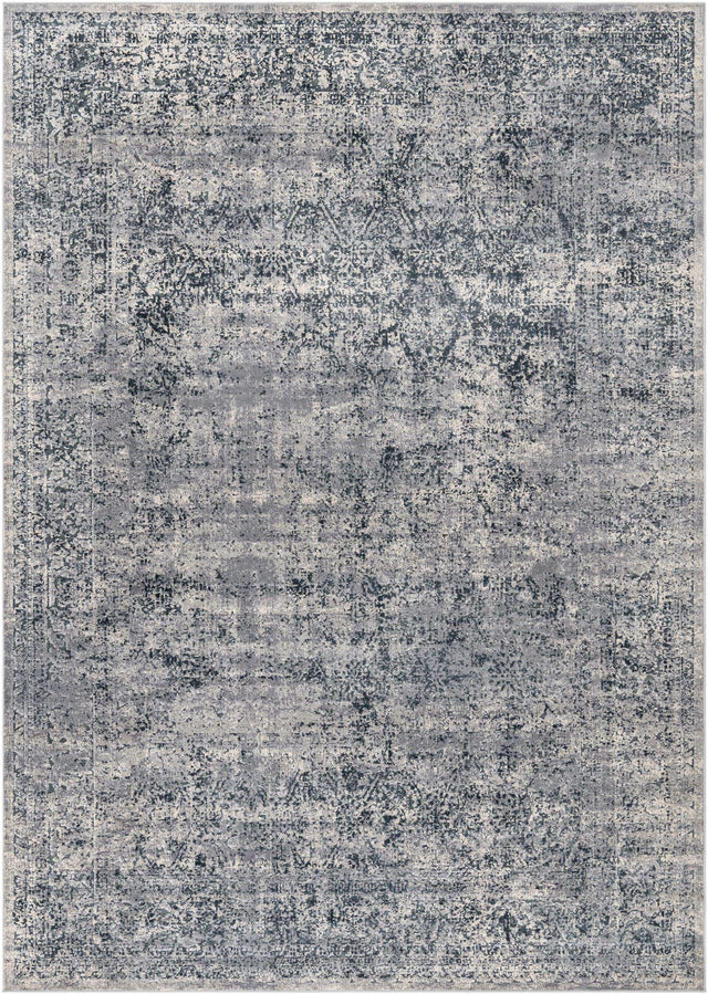 Blue Gray 7' 10 x 11' Chateau Rectangle Area Rug 85% Polypropylene & 15% Chenille With Cotton Backing Traditional Vintage Distressed Carpet for Classical Interior Design Decorating for Sale at Rug Engine