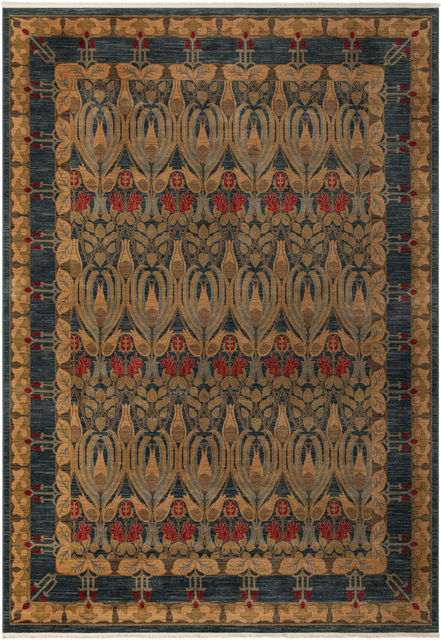 Navy Blue 10' x 14' 1 Edinburgh Rectangle Area Rug 100% Polypropylene Easy Clean With Cotton Backing Traditional Classic Design Carpet for Living, Dining Room, Office for Sale at Rug Engine