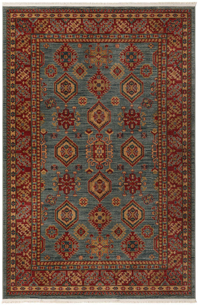 Light Blue 6' 1 x 9' Sahand Rectangle Area Rug Affordable Easy Clean Traditional Design Durable Carpet for Home Interior Design Living Room Dining Office for Sale at Rug Engine