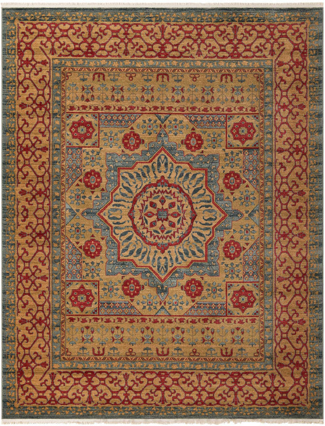 Light Blue 8' x 10' Palace Rectangle Area Rug