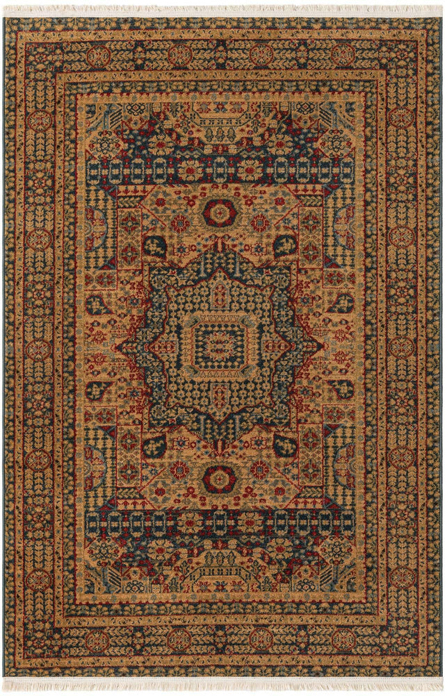 Blue 4' 1 x 6' 1 Palace Rectangle Area Rug