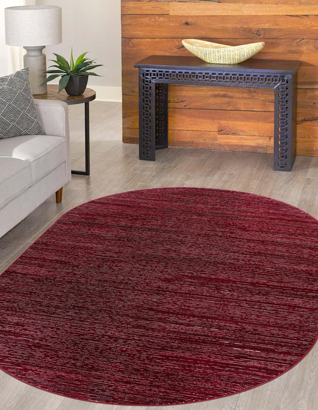 Red 5' 3 x 8' Finsbury Oval Area Rug 60% Polypropylene & 40% Polyester Contemporary Carpet for Living Rooms, Dining, Offices for Sale at Rug Engine