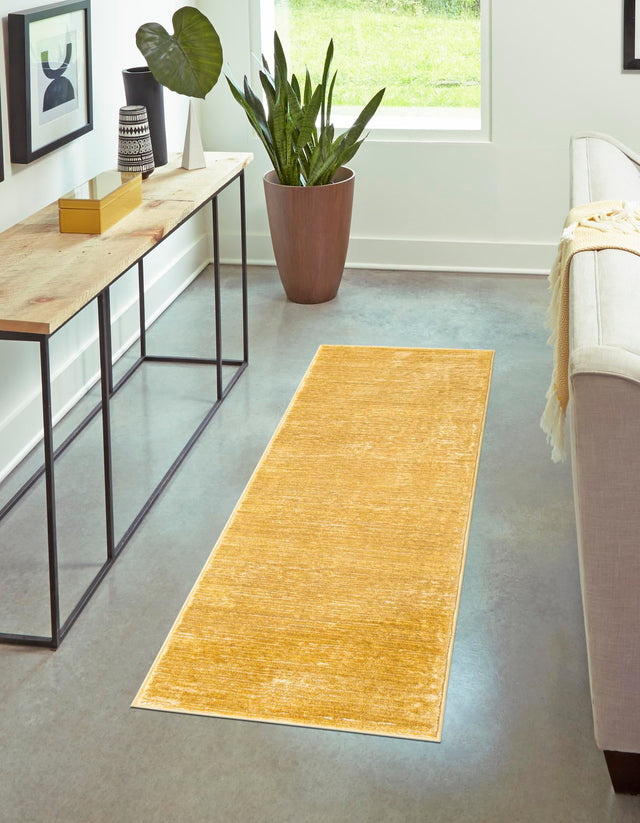 Yellow 2' x 9' 10 Finsbury Runner Area Rug 60% Polypropylene & 40% Polyester Contemporary Carpet for Living Rooms, Dining, Offices for Sale at Rug Engine