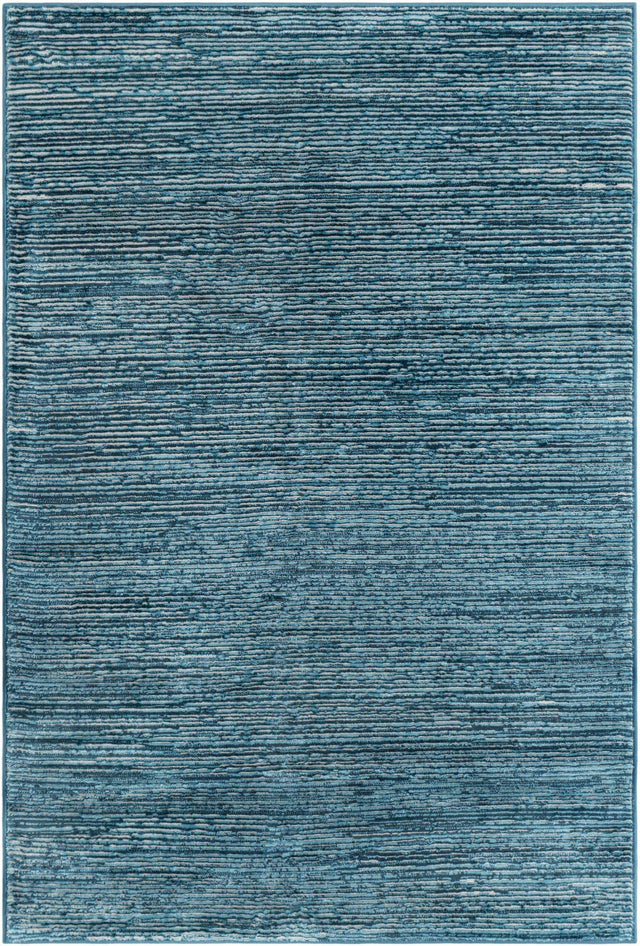Blue 4' 1 x 6' 1 Finsbury Rectangle Area Rug 60% Polypropylene & 40% Polyester Contemporary Carpet for Living Rooms, Dining, Offices for Sale at Rug Engine