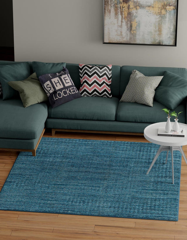 Blue 7' 10 x 7' 10 Finsbury Square Area Rug 60% Polypropylene & 40% Polyester Contemporary Carpet for Living Rooms, Dining, Offices for Sale at Rug Engine