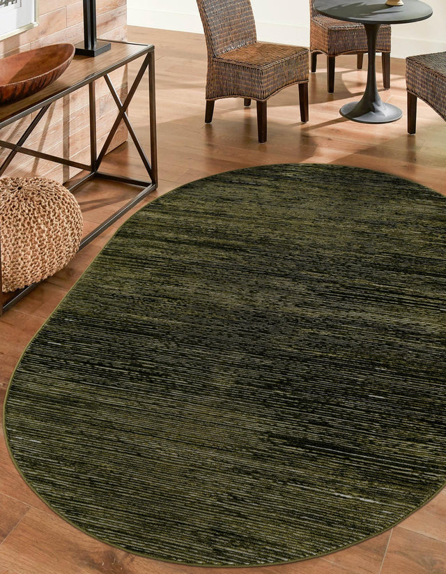 Green 3' 3 x 5' 3 Finsbury Oval Area Rug 60% Polypropylene & 40% Polyester Contemporary Carpet for Living Rooms, Dining, Offices for Sale at Rug Engine