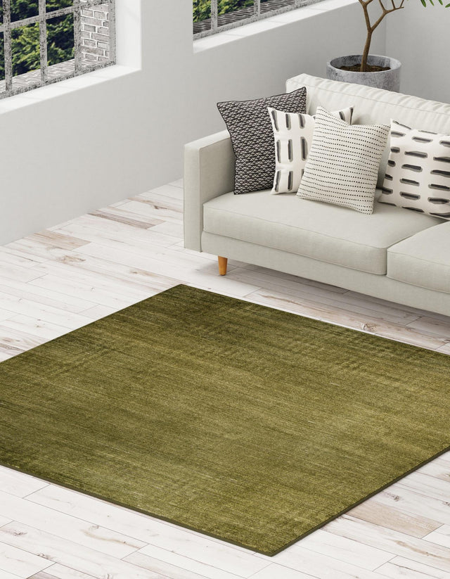 Green 10' x 10' Finsbury Square Area Rug 60% Polypropylene & 40% Polyester Contemporary Carpet for Living Rooms, Dining, Offices for Sale at Rug Engine