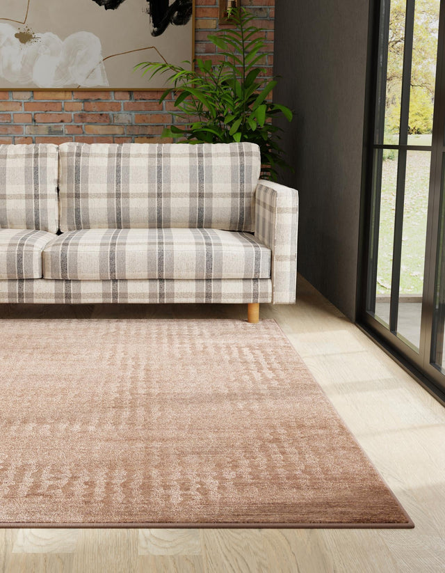 Brown 7' 10 x 7' 10 Finsbury Square Area Rug 60% Polypropylene & 40% Polyester Contemporary Carpet for Living Rooms, Dining, Offices for Sale at Rug Engine